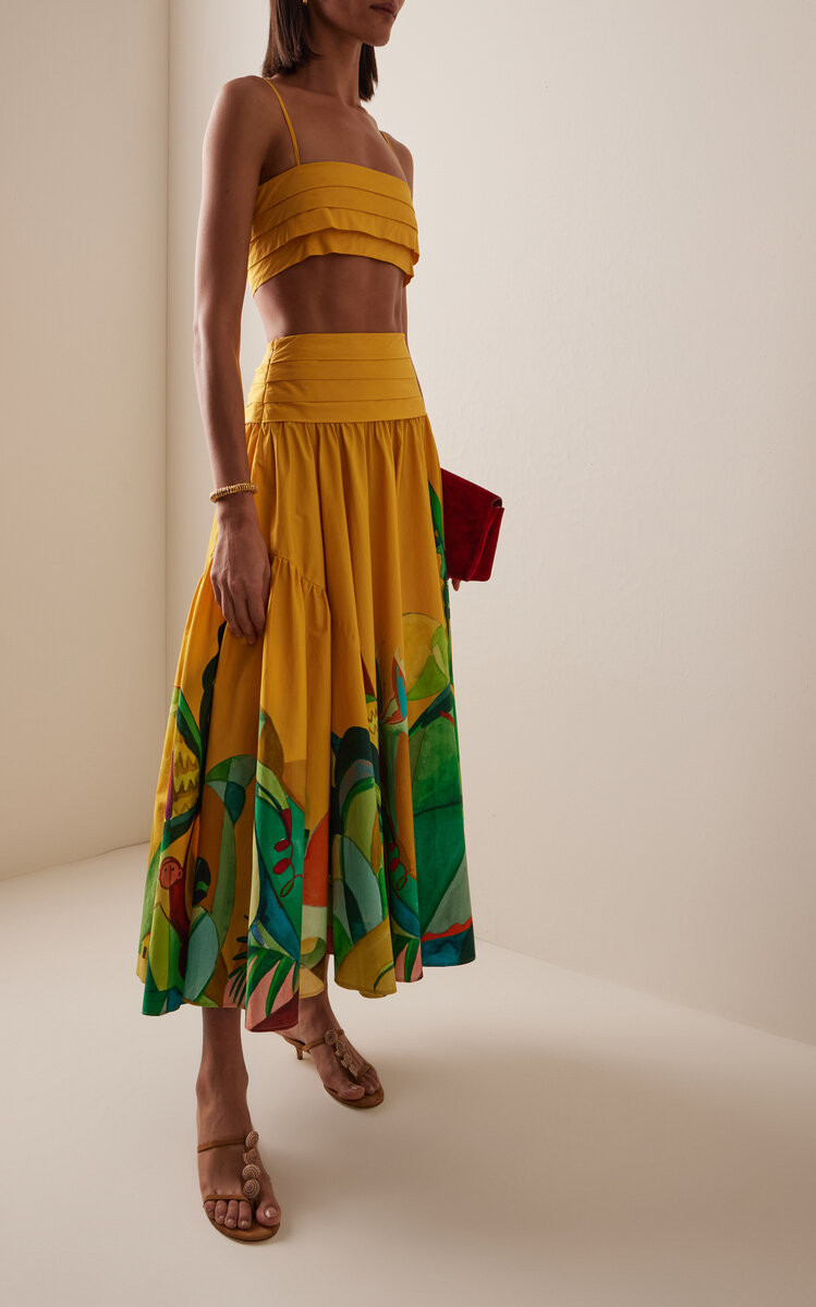Mokshini Printed Organic Cotton Midi Skirt | Moda Operandi (Global)