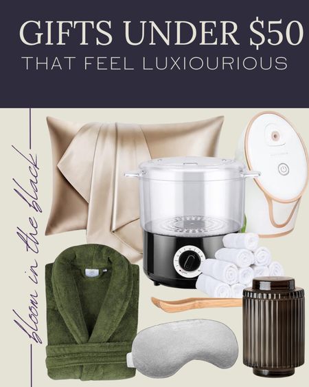 Gifts under $50 that look expensive and ooze luxury. Amazon, satin pillowcase, robe

#LTKfindsunder50 #LTKHoliday #LTKGiftGuide