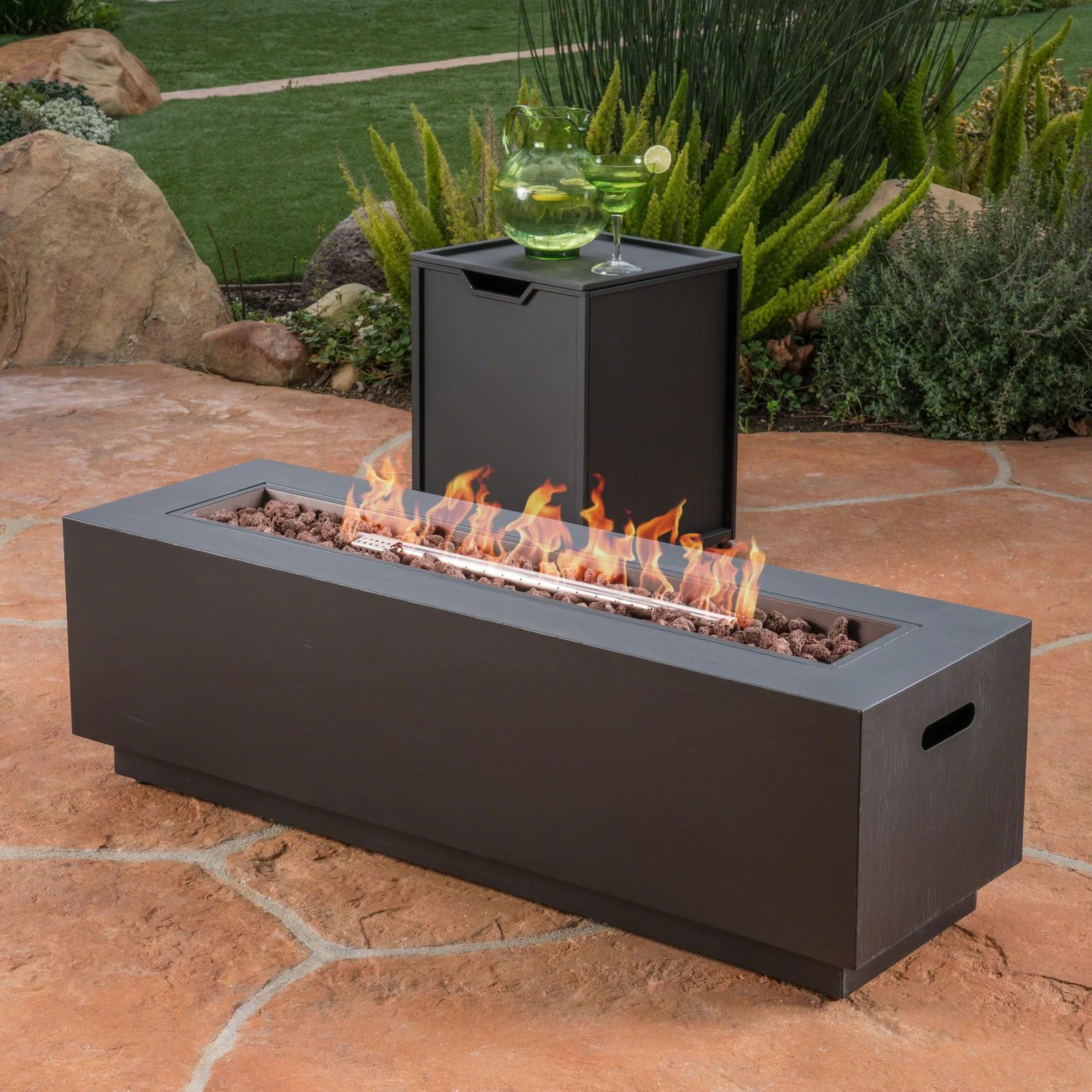 Lefkowski Aluminum Propane Outdoor Fire Pit Table | Wayfair North America