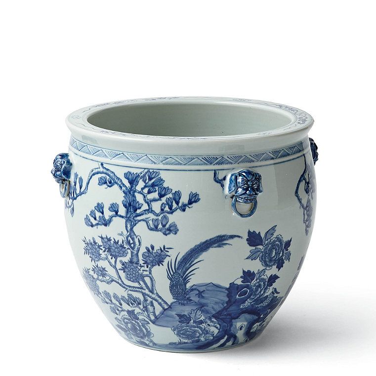 Blue Ming Handpainted Ceramic Planters | Frontgate | Frontgate
