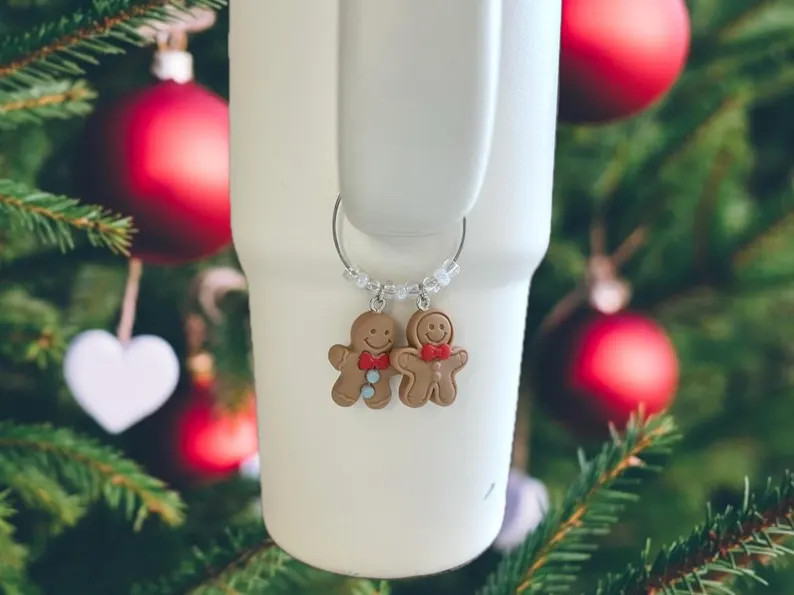 Gingerbread Man Christmas Tumbler Charm, Stanley Cup Charm, Tumbler Accessories, Stanley Handle C... | Etsy (US)