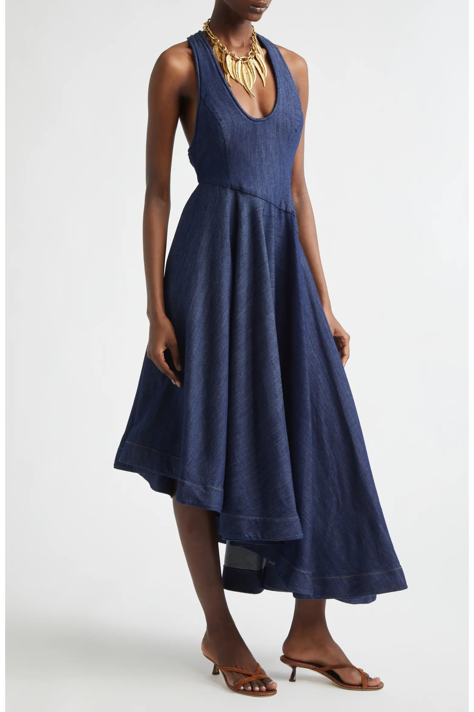 Kindred Spirit Asymmetric Scoop Neck Cotton Denim Dress (Women) | Nordstrom | Nordstrom