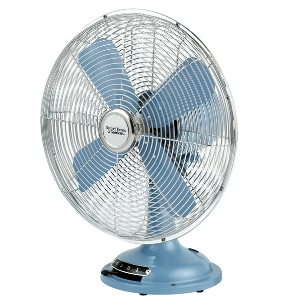Better Homes & Gardens 12 inch Retro Table Fan Blue Linen - Walmart.com | Walmart (US)