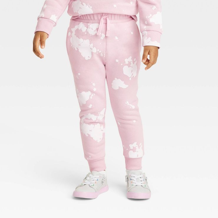 Grayson Mini Toddler Girls' Drawcord Tie-Dye Jogger Pants - Pink | Target