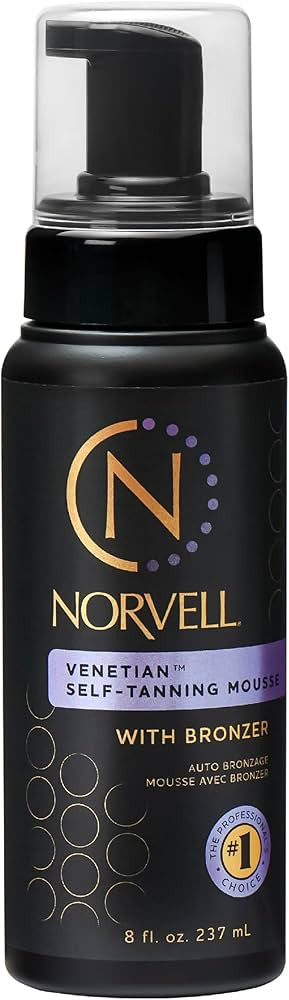 Norvell Venetian Sunless Self Tanner Mousse with Bronzer, 8 Fl Oz - Instant Self Tanning - Natura... | Amazon (US)