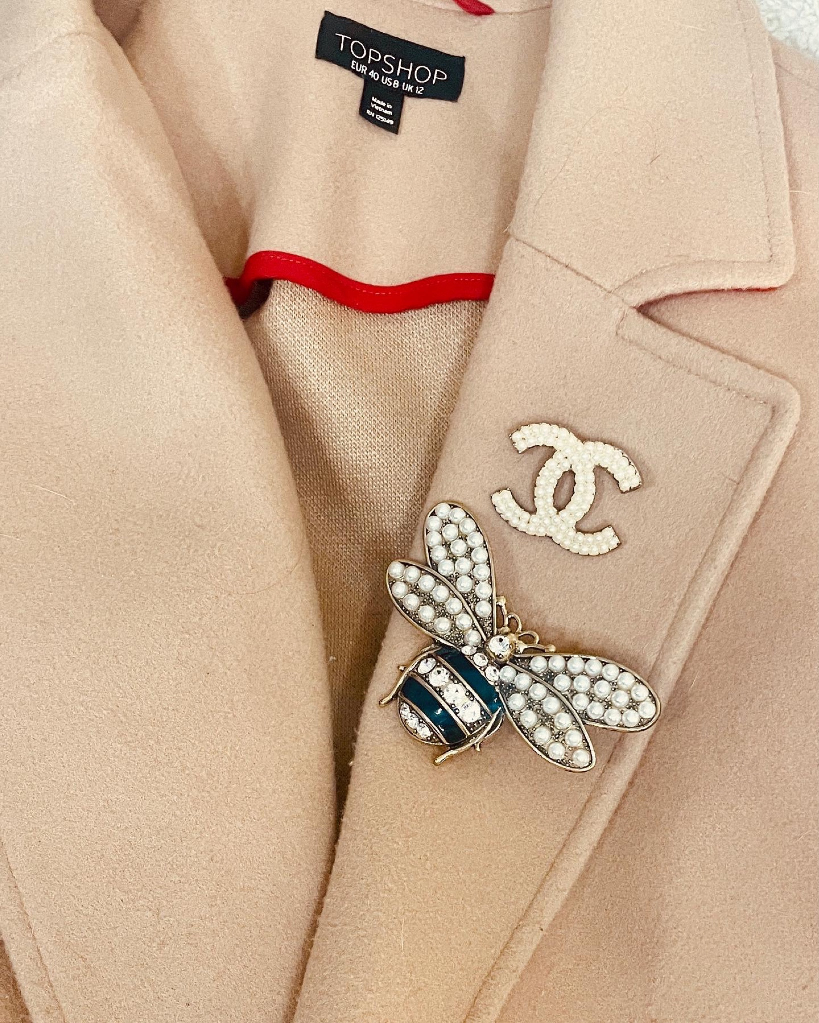 Stack your brooches on your trench! Looks so cute and elevates your winter look ❄️💫 more brooch inspo on the blog! My trench is Top Shop but linked a similar one! 

#LTKstyletip #LTKSeasonal #LTKfit