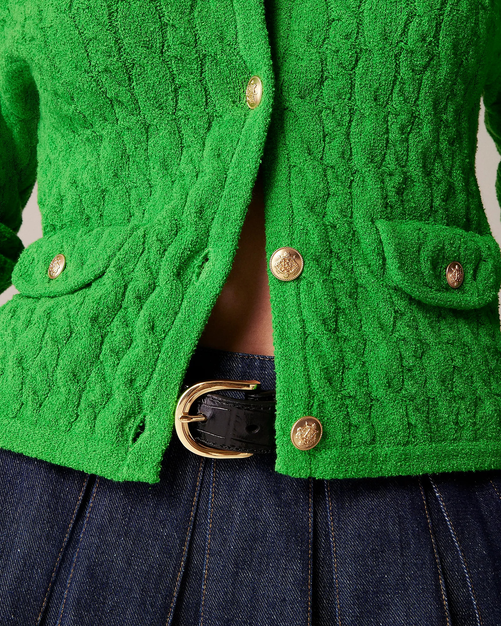 Odette cable-knit sweater lady jacket in cotton-blend bouclé | J. Crew US