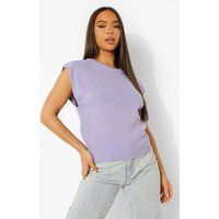 Womens Boxy Knitted Vest - Purple - S, Purple | Boohoo.com (UK & IE)