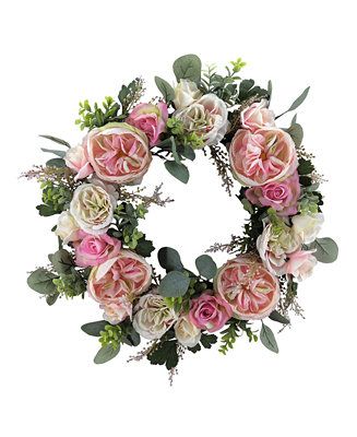 Valentine's Day Ombré Rose & Vine Artificial Wreath, Created for Macy's | Macys (US)