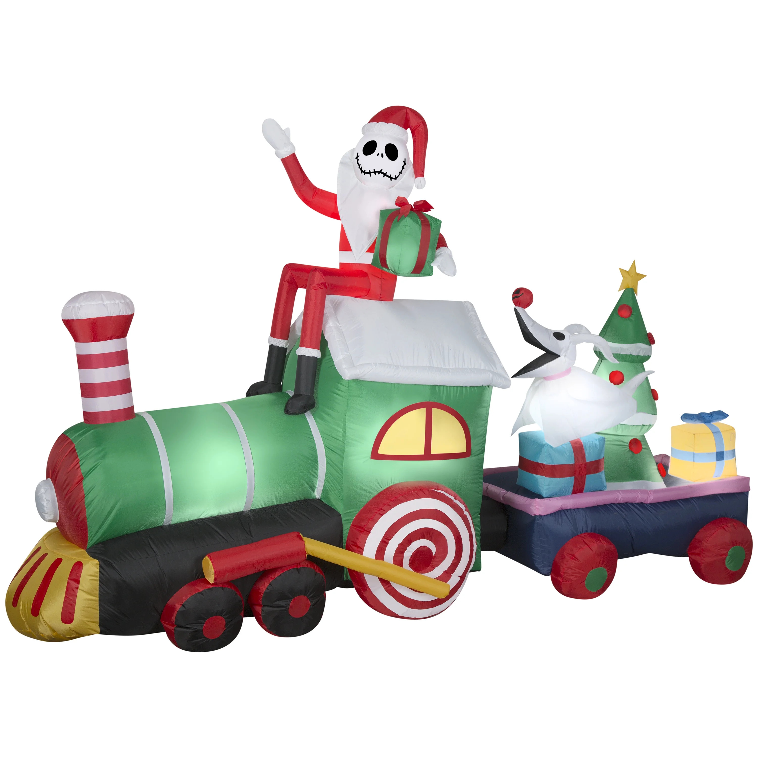 Gemmy Giant Christmas Inflatable Jack Skellington Train Scene, 6 ft Tall, Multi - Walmart.com | Walmart (US)