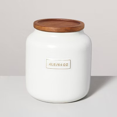 Dry Goods Stoneware Canister with Wood Lid Cream/Brown - Hearth & Hand™ with Magnolia | Target