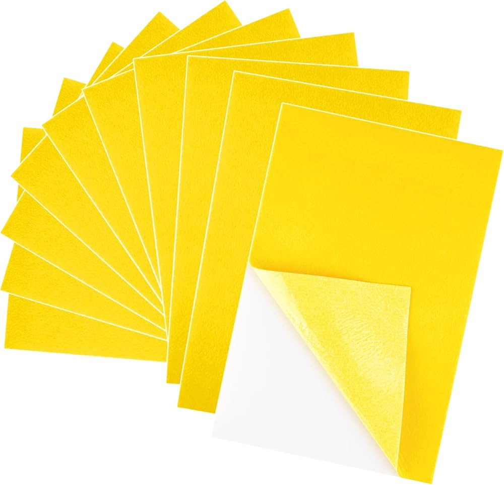 10PCS Deep Yellow Self Adhesive Felt Fabric Sheets Sticky Felt Sheets for Craft Supplies Art Home... | Amazon (US)