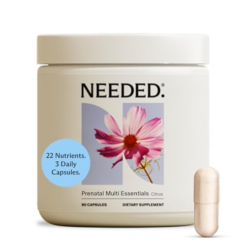 Needed. Multivitamin for Prenatal | Prenatal Multi Essentials Capsule - Pregnancy, Breastfeeding, Postpartum | Expertly-Formulated & Third-Party Tested, Citrus Scent Insert | 30-Day Supply | Amazon (US)
