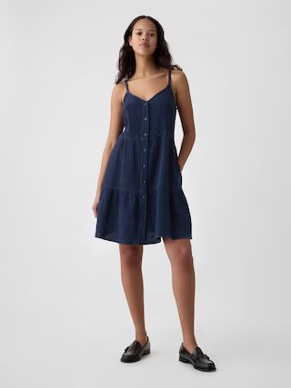 Crinkle Gauze Tiered Mini Dress | Gap (US)
