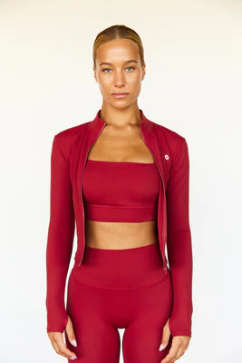 Astoria LUXE BALANCE Zip Up Jacket - Dark Cherry | astoria activewear