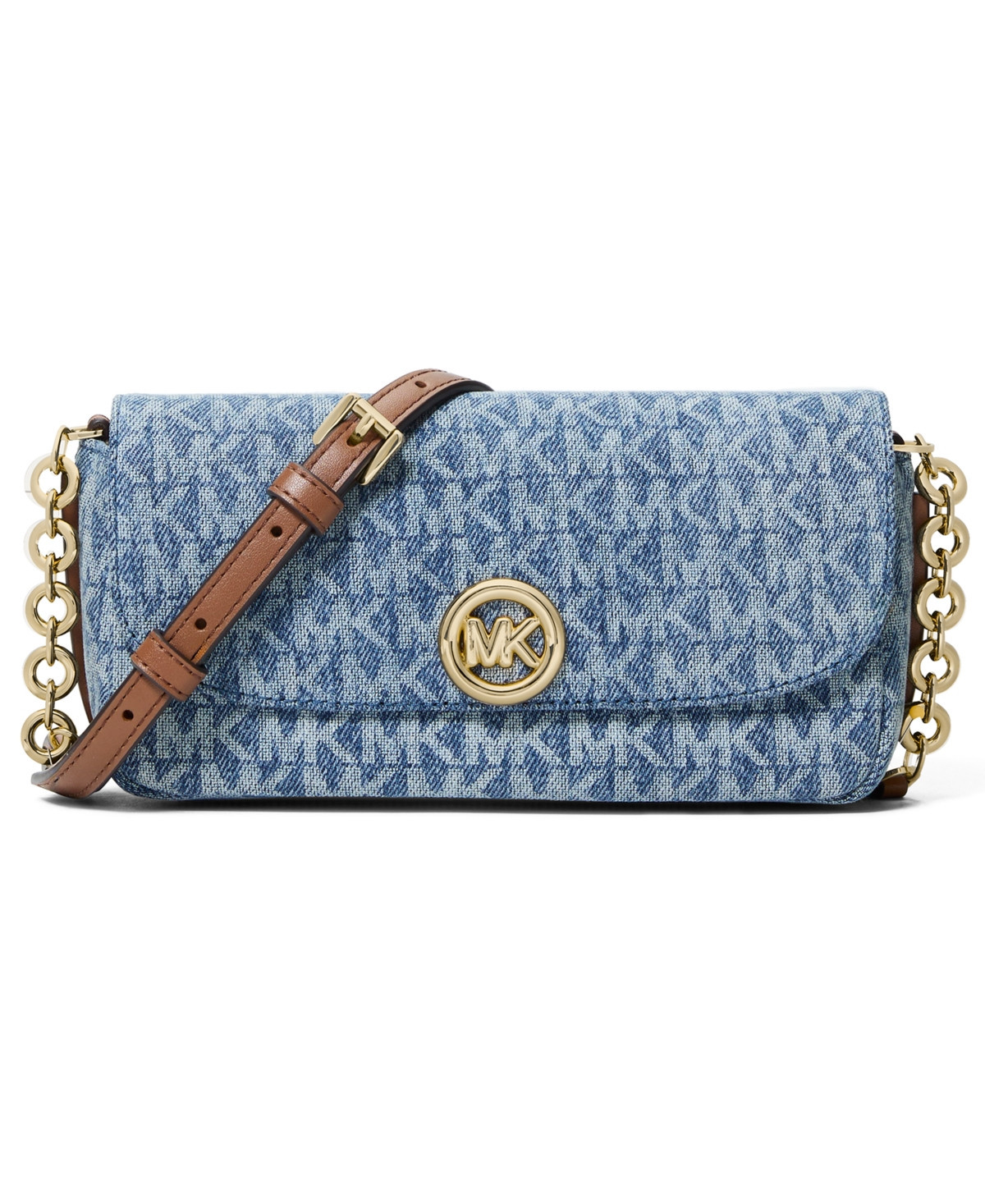 Michael Kors Nolita Small Flap Chain Crossbody Bag - New Horizon/Luggage | Macy's