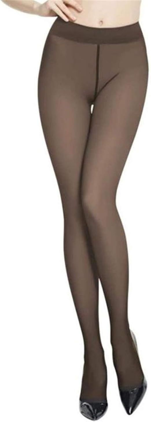 Women Sheer Warm Pantyhose Fake Translucent Fleece Winter Tights | Amazon (US)