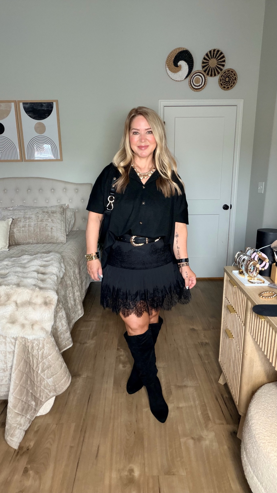 Size large in everything except the lace shorts are XL. Boots are older so I’m linking some others I have and love  

#LTKOver40 #LTKMidsize #LTKPetite
