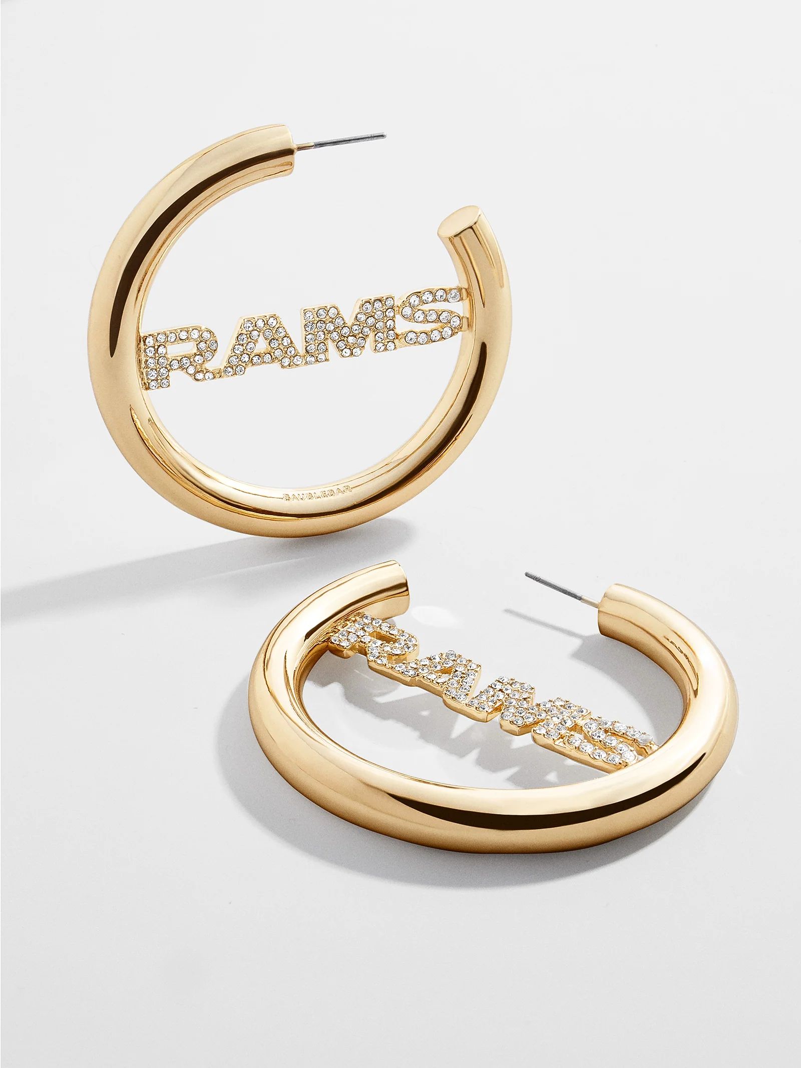 Los Angeles Rams NFL Logo Gold Hoops - Los Angeles Rams | BaubleBar (US)