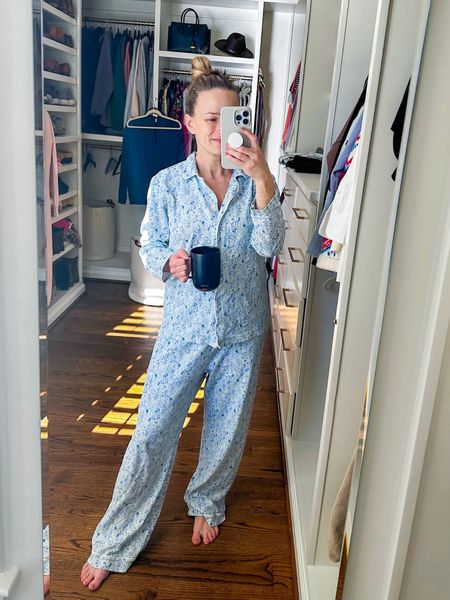 Joy Street sent the cutest button down Pj set that I’ve been lounging in the last few mornings. They sent Charles a set too that I need to put on him ♥️. The button down style is perfect for nursing. I have a size medium because they sent them to me while I was pregnant, but I would say they run true to size normally. 