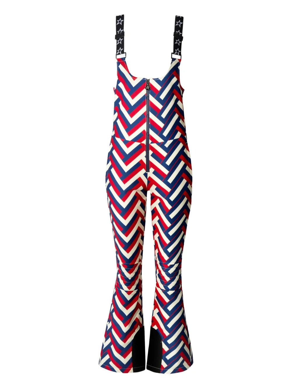 Perfect Moment chevron-pattern zip-up one-piece - Red | Farfetch Global