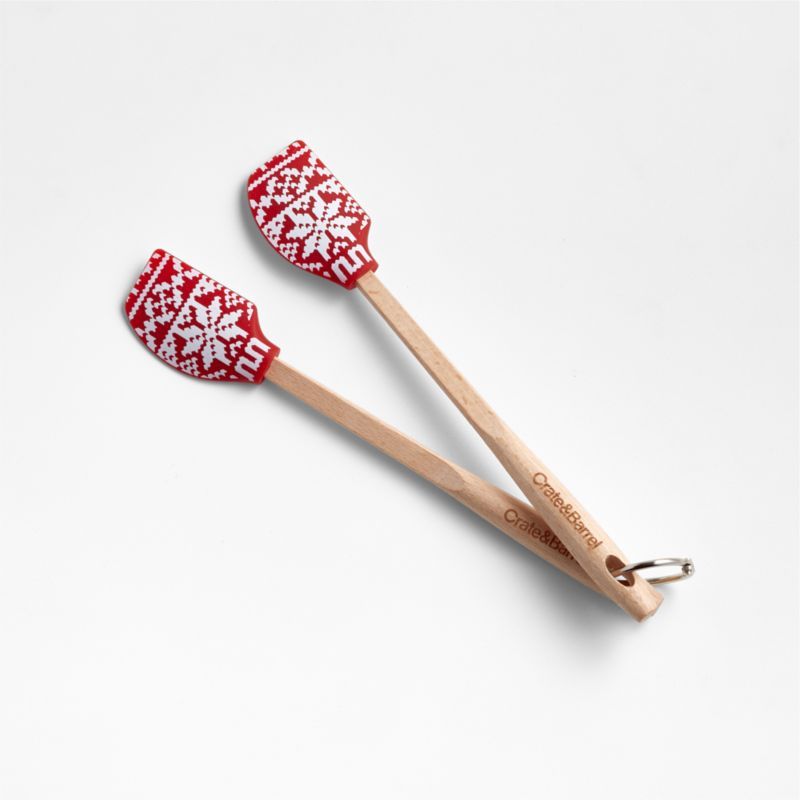 Fair Isle Mini Spatulas, Set of 2 | Crate and Barrel | Crate & Barrel