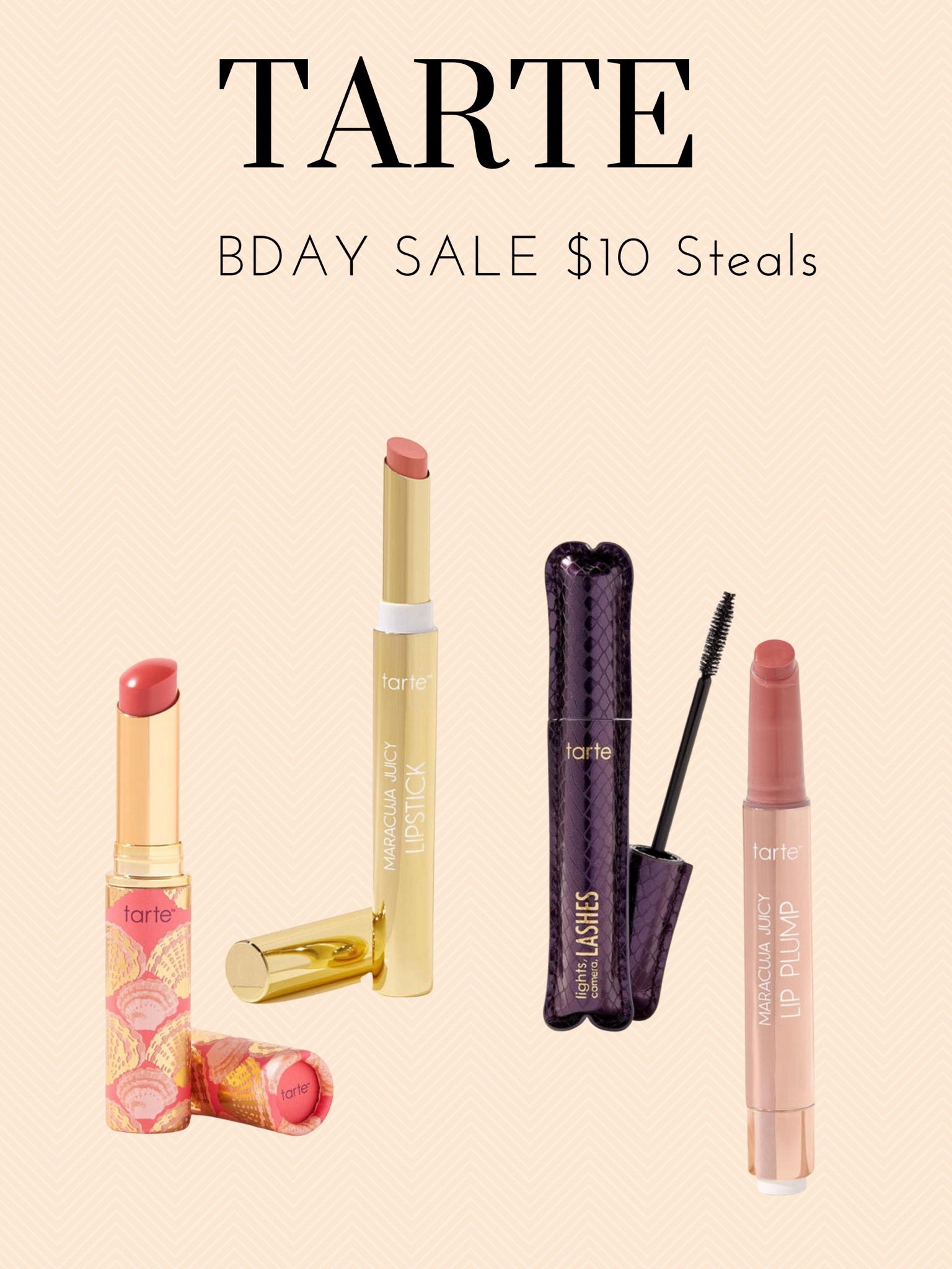 Tarte Birthday steals for $10
🏃🏻‍♀️💨 maracuja lipstick. Lipstick plump. Quench lip. 

#LTKbeauty #LTKunder50 #LTKsalealert