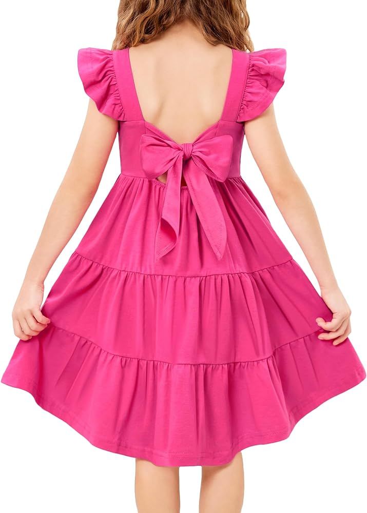 Arshiner Toddler Dress Little Girls Summer Cotton Backless High Low Hem Beach Casual Sundress wit... | Amazon (US)