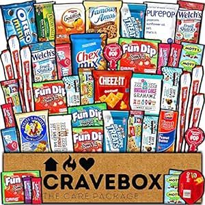 CRAVEBOX Snacks Box Variety Pack Care Package (45 Count) Christmas Treats Gift Basket Boxes Pack ... | Amazon (US)