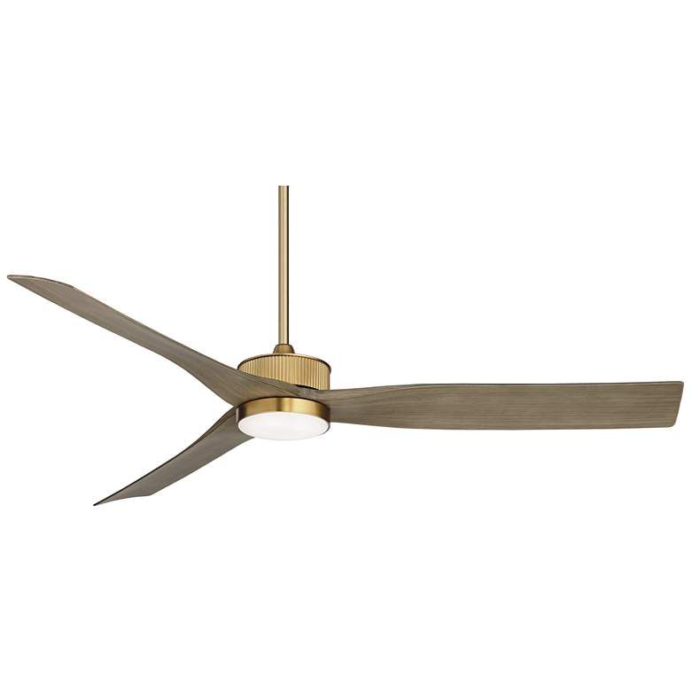60" Casa Vieja Montage Soft Brass LED Damp Rated Fan with Remote - #976C0 | Lamps Plus | Lamps Plus