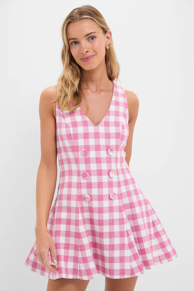 Pink Boucle Grid Saya Dress | Tuckernuck (US)