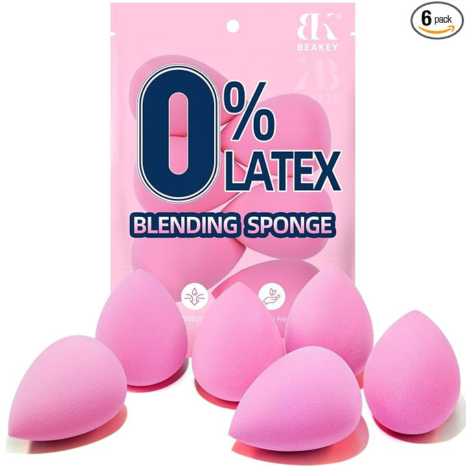 BEAKEY Super Soft Makeup Sponge Set of 6, Makeup Sponges for Foundation, Liquid, Cream and Powder... | Amazon (US)