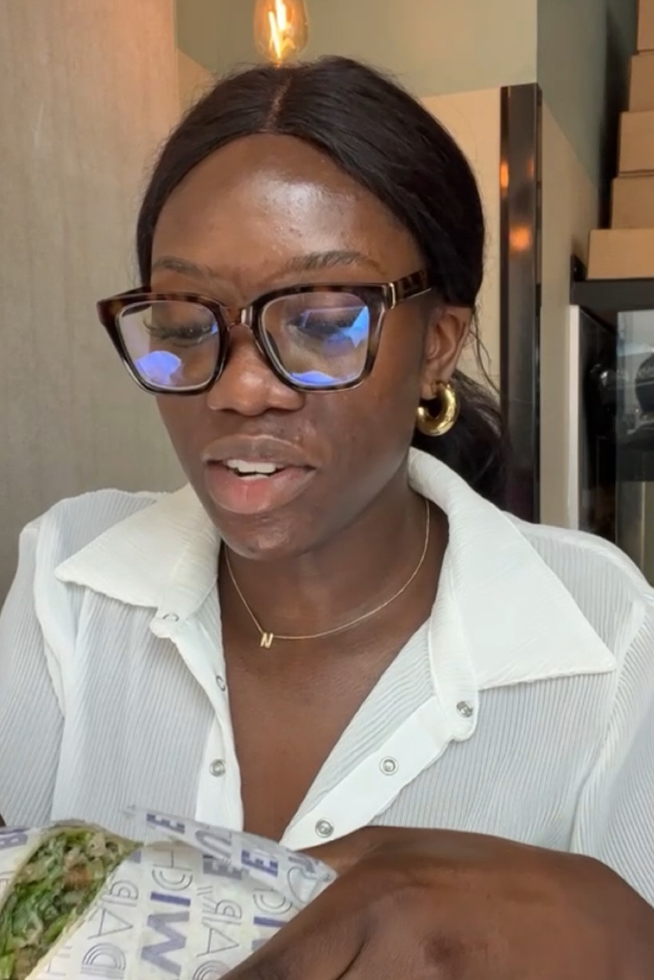 $34 Blue light glasses, outfit inspo, gold hoops, spring outfit

#LTKunder100 #LTKsalealert #LTKFind