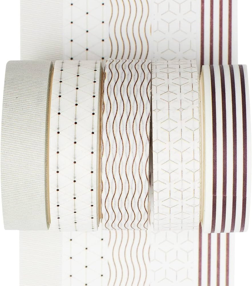 YUBX 5 Rolls Washi Tape Set Creative Basic Skinny Decorative Tapes for Arts, DIY Crafts, Bullet J... | Amazon (US)