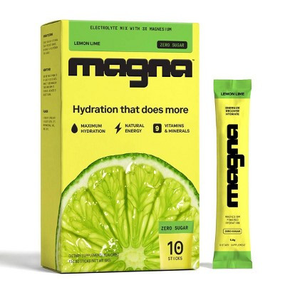 Magna Electrolyte Mix Stick Pack Dietary Supplement Vegan Powder - Lemon Lime - 10ct | Target