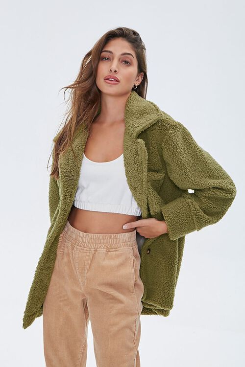 Faux Shearling Drop-Sleeve Jacket | Forever 21 (US)