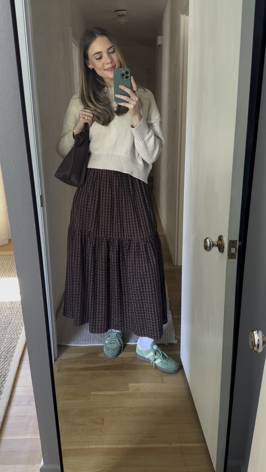 chocolate brown for fall? groundbreaking! 
#fall #autumn #fashion #style #outfit #inspo #chocolatebrown #adidas #modest #sweater #affordable 

#LTKSeasonal #LTKShoeCrush #LTKVideo