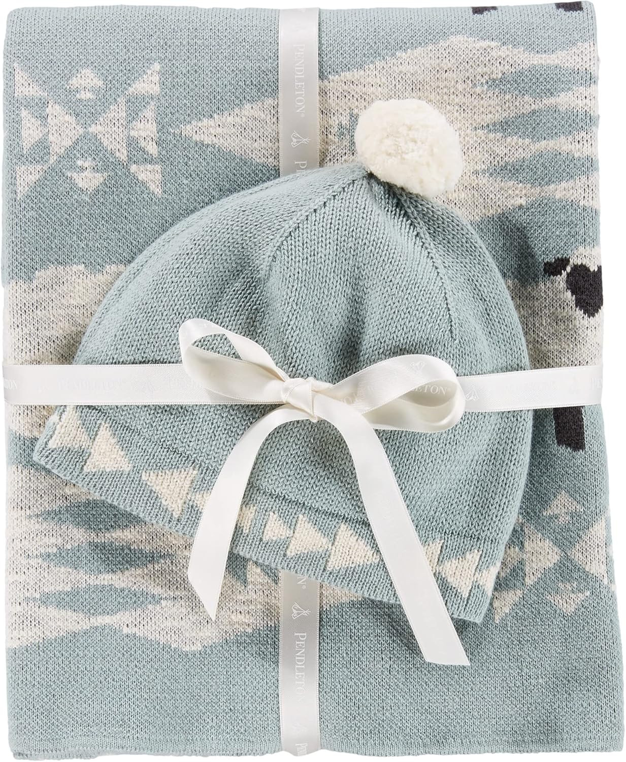 Pendleton Organic Cotton Knit Baby Blanket w/ Beanie, Sheep Dreams | Amazon (US)