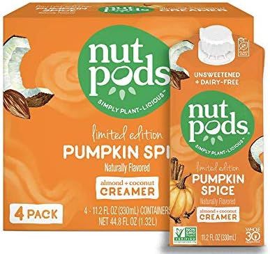 nutpods Pumpkin Spice, Unsweetened Dairy-Free Liquid Coffee Creamer Made From Almonds and Coconut... | Amazon (US)