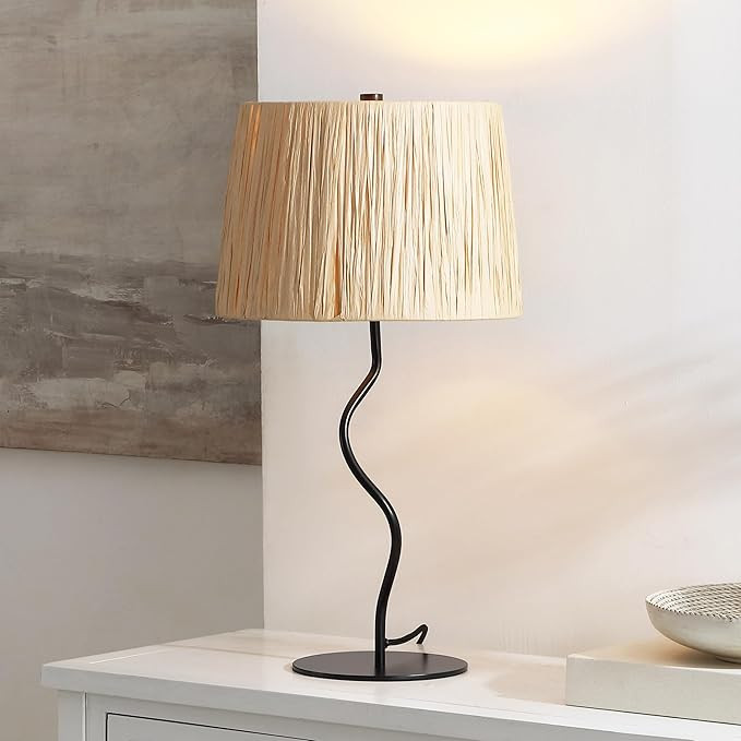 SAFAVIEH Lighting Collection Ziggi Contemporary Brown/Black 24-inch Table Lamp for Bedroom, Livin... | Amazon (US)