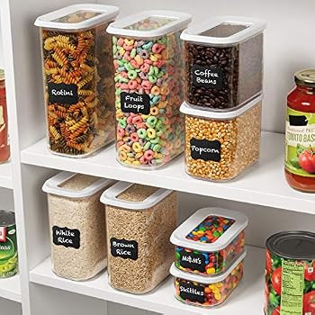 Shazo Airtight Container Set for Food Storage - 8 Piece Set + BONUS 18 Labels - Strong Heavy Duty... | Amazon (US)
