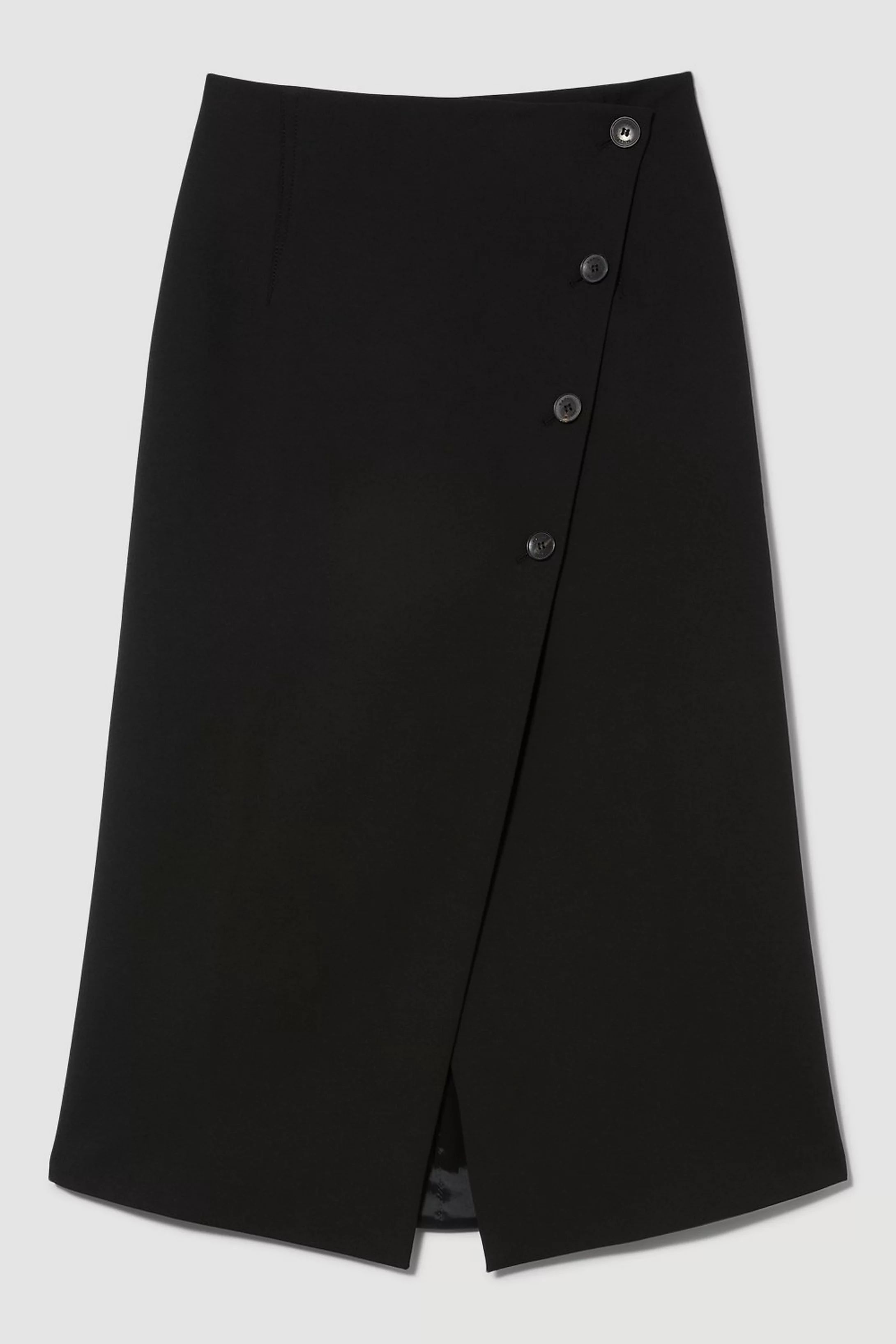 Compact Stretch Low Waist Wrap Midaxi Skirt | Karen Millen US