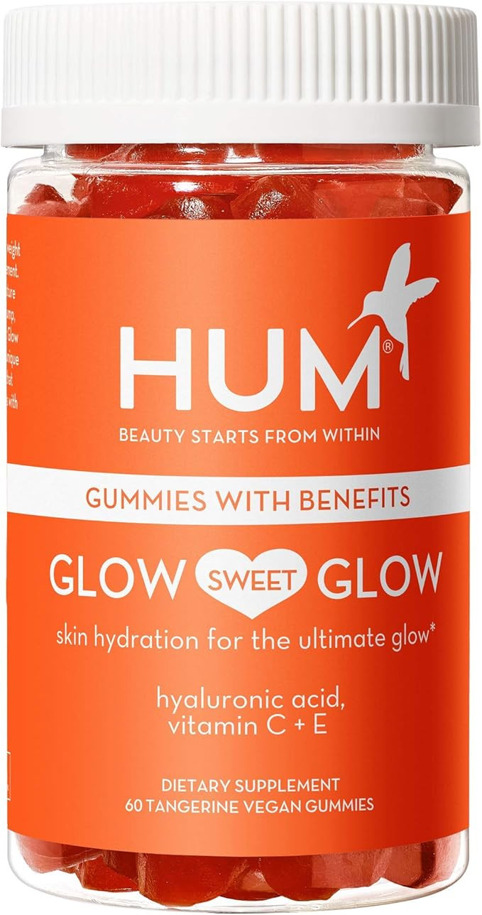 HUM Glow Sweet Glow - Skin Hydration Gummy Hearts Supplement with Hyaluronic Acid, Vitamin C & Vi... | Amazon (US)