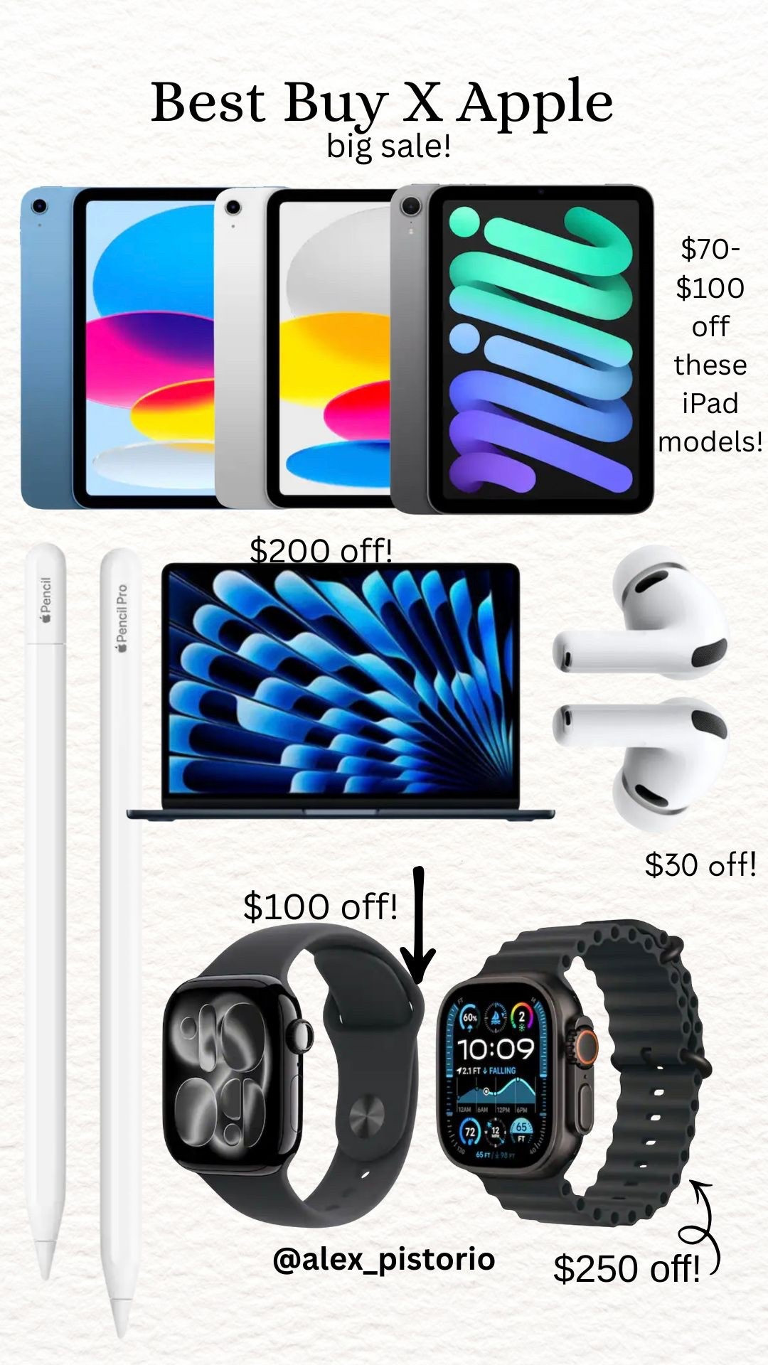 Some top selling Apple gift items are on sale right now at Best Buy!! 

Apple Watch
Apple iPad
iPad pencil 
Mac computer 
EarPods 
Gift guide
Gift ideas 





#LTKHoliday #LTKFindsUnder100 #LTKGiftGuide