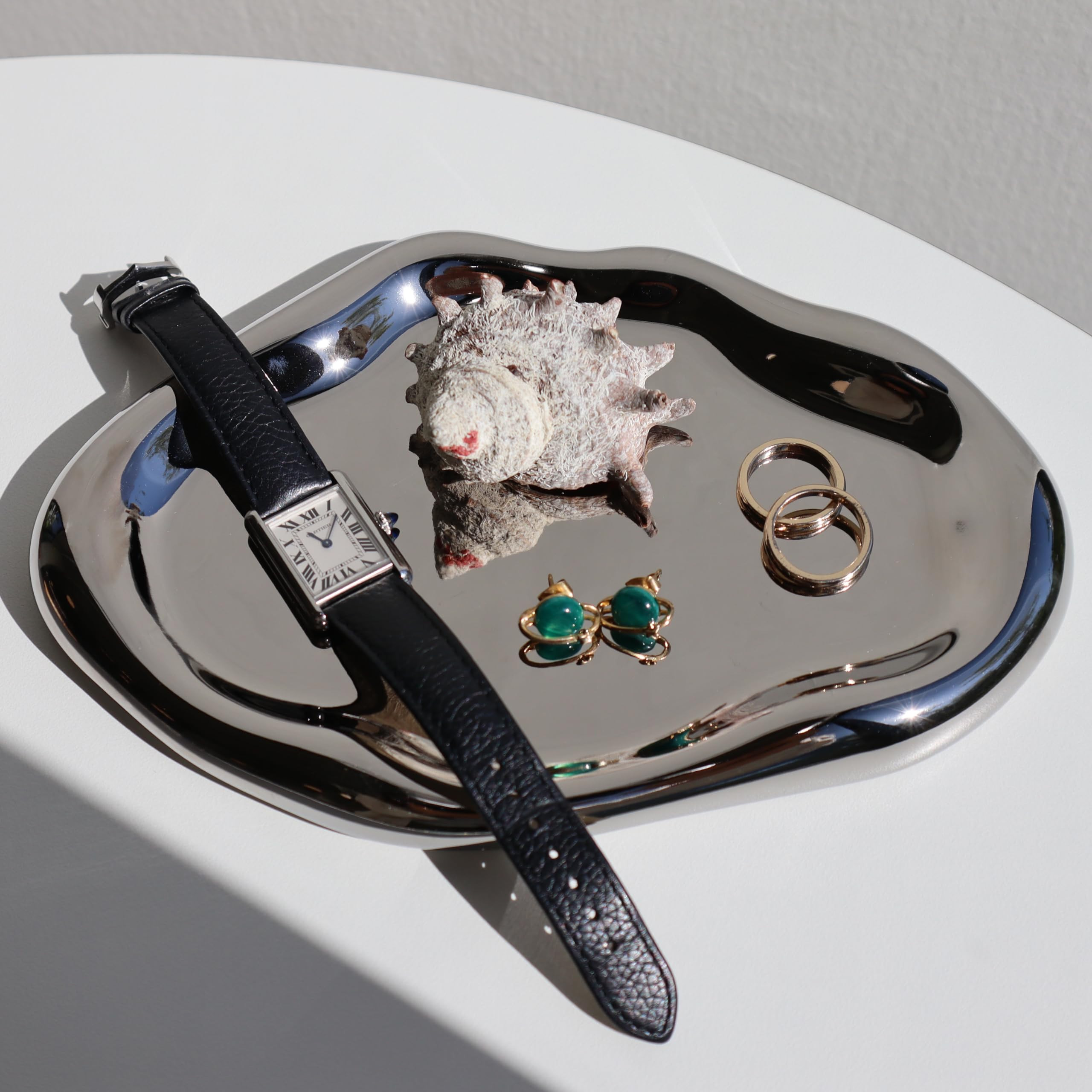 Modern Cloud-Shaped Ceramic Silver Jewelry Tray for for Rings, Earrings, Bracelets, Necklaces, Wa... | Amazon (US)