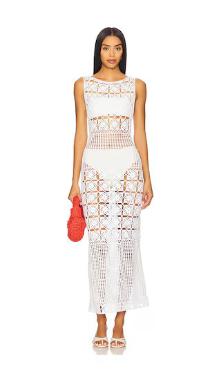 Tularosa Mikio Crochet Midi Dress in White. - size M | Revolve Clothing (Global)