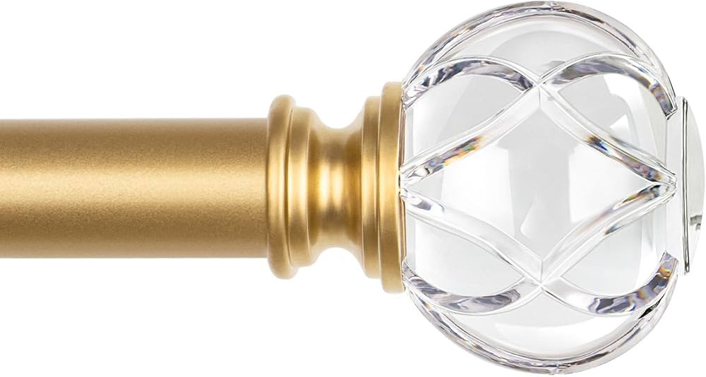 KAMANINA 1 Inch Curtain Rods 32 to 58 Inches (2.6-4.8 Feet) Telescoping Luxury Gold Curtain Rod f... | Amazon (US)