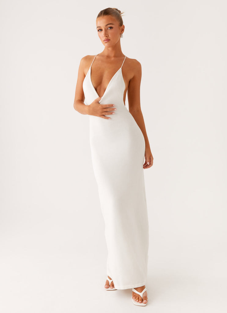 Yalina Knit Maxi Dress - Ivory | Peppermayo (Global)