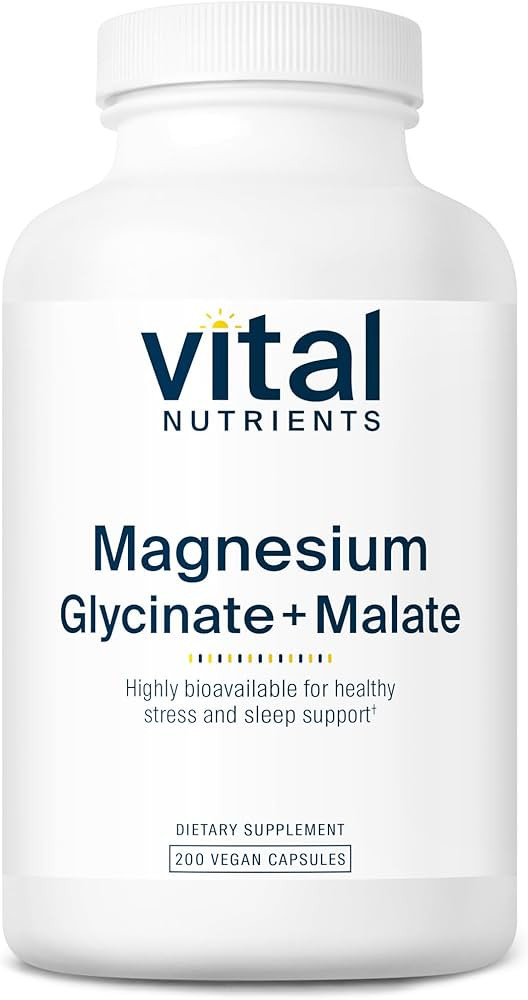 Vital Nutrients Magnesium Glycinate + Malate | 120mg Vegan Magnesium Supplement for Women and Men... | Amazon (US)