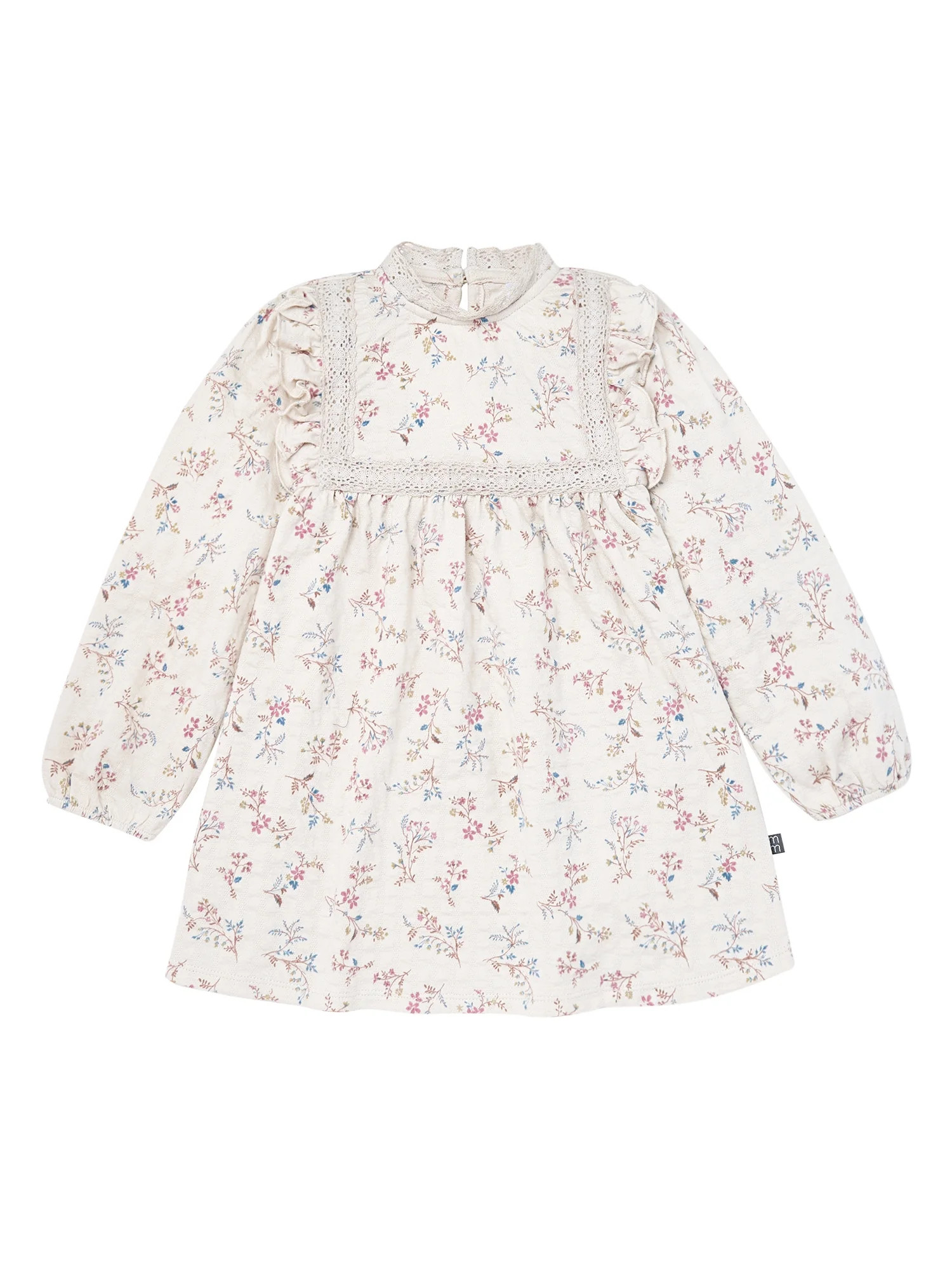 Modern Moments by Gerber Toddler Girl Ruffled Dress with Crochet Lace Detail, Sizes 12M-5T | Walmart (US)